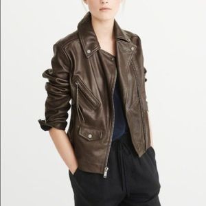 A&F Vegan Leather Moto Jacket